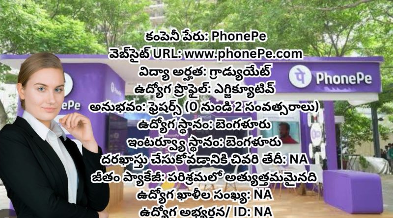 PhonePe ఫ్రెషర్స్ రిక్రూట్‌మెంట్ 2025 | ఎగ్జిక్యూటివ్ | బెంగళూరు