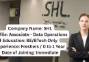 SHL Freshers Recruitment 2025 || BE/BTech || Associate – Data Operations ||