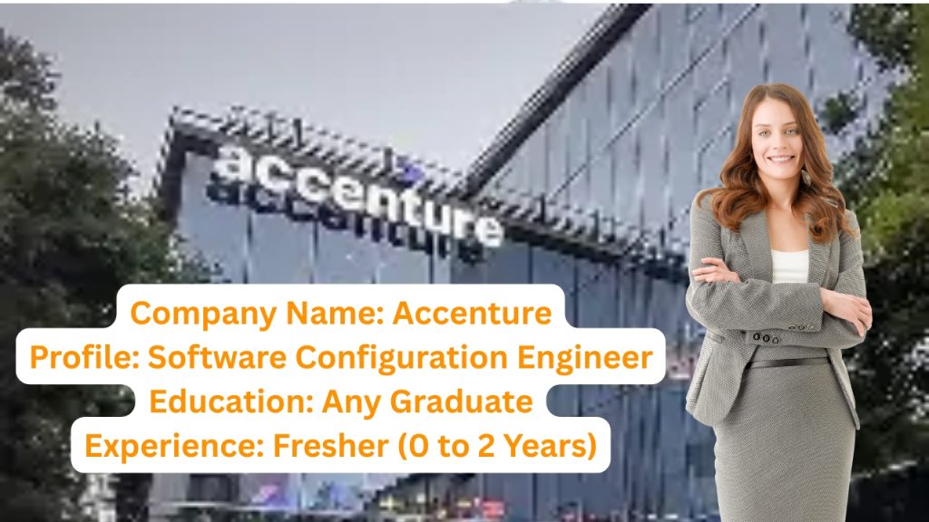 Company Name: Accenture
Website: www.accenture.com
Qualification: Any Graduate
Location: Bangalore
Experience: Fresher (0 to 2 Years)
Job Role: Software Configuration Engineer
Salary: Best In Industry